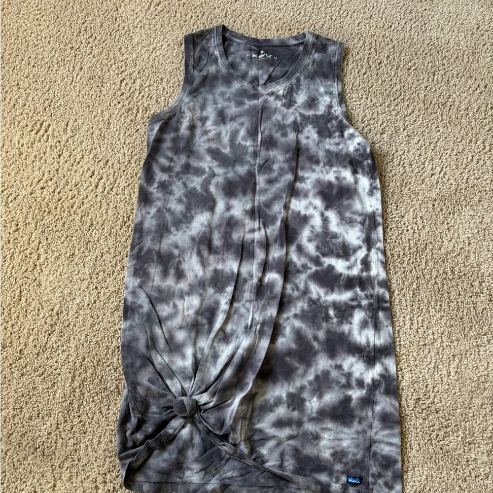 KAVU Tie-Dye Sleeveless Dress with Knot Detail